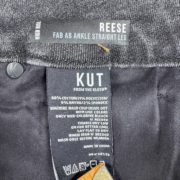 Kut‎ from the Kloth Reese Fab Ab Ankle Straight Jeans Women’s Size 8 Black Wash - Picture 7 of 12